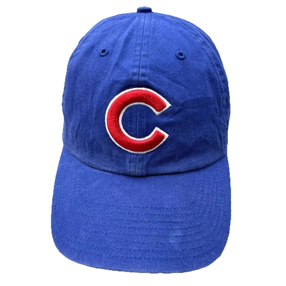 Chicago Cubs Hat Cap Strap Back Blue Plain Logo Dad Adjustable Baseball MLB Mens